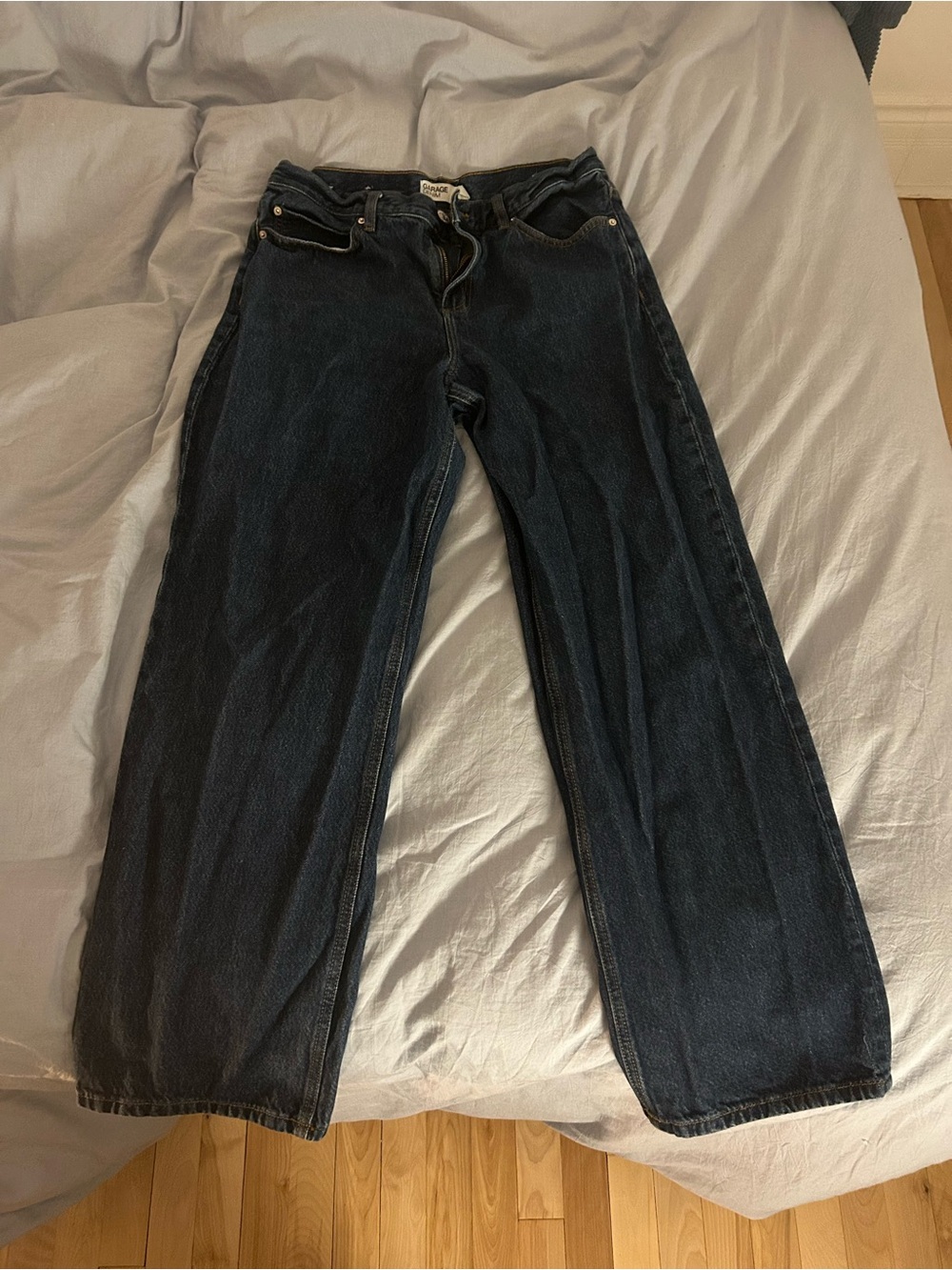 Garage Dark Blue Wide Leg Jeans - Picture 2 of 4